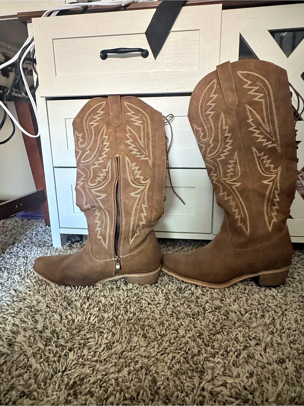 Western wide calf boots